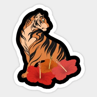 tiger hibiscus Sticker